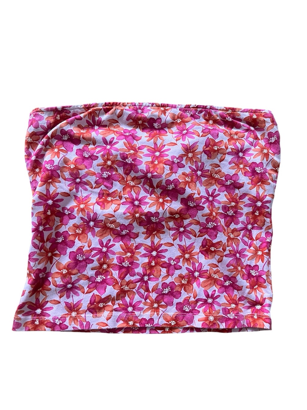 Moda International Pink and Coral Floral Tube Top